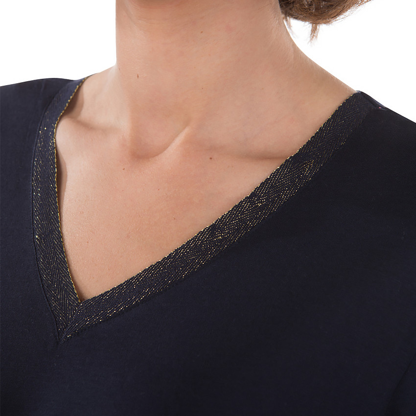 Zwangerschaps-T-shirt met V-hals en blinkend effect 