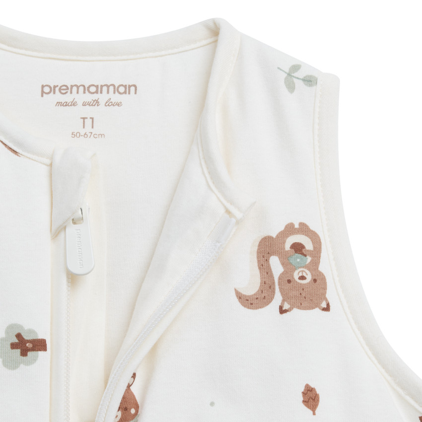 Gigoteuse TOG 3 en jersey imprimé animaux Roi des Forêts écru 