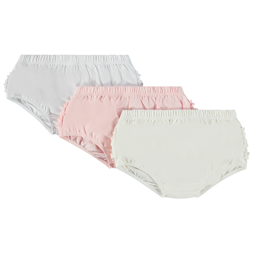 Lot de 3 culottes cache-couche volantées pour bébé fille 