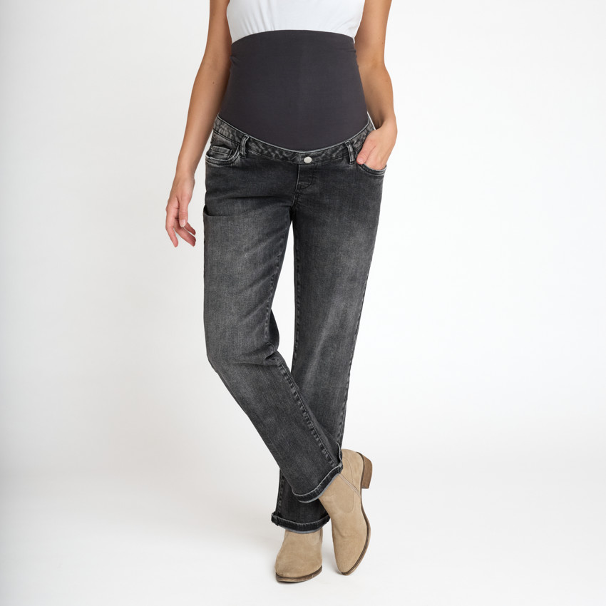 Jean straight de grossesse avec bandeau haut 