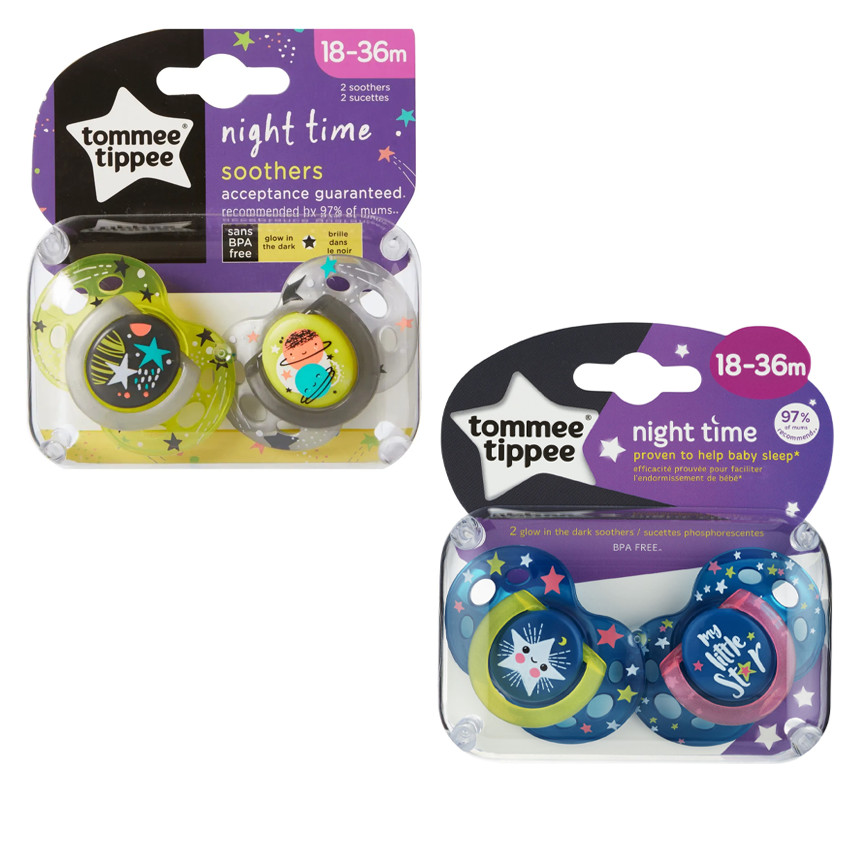 Tommee Tippee Sucette Night, Tétine Réversible, 18-36 mois