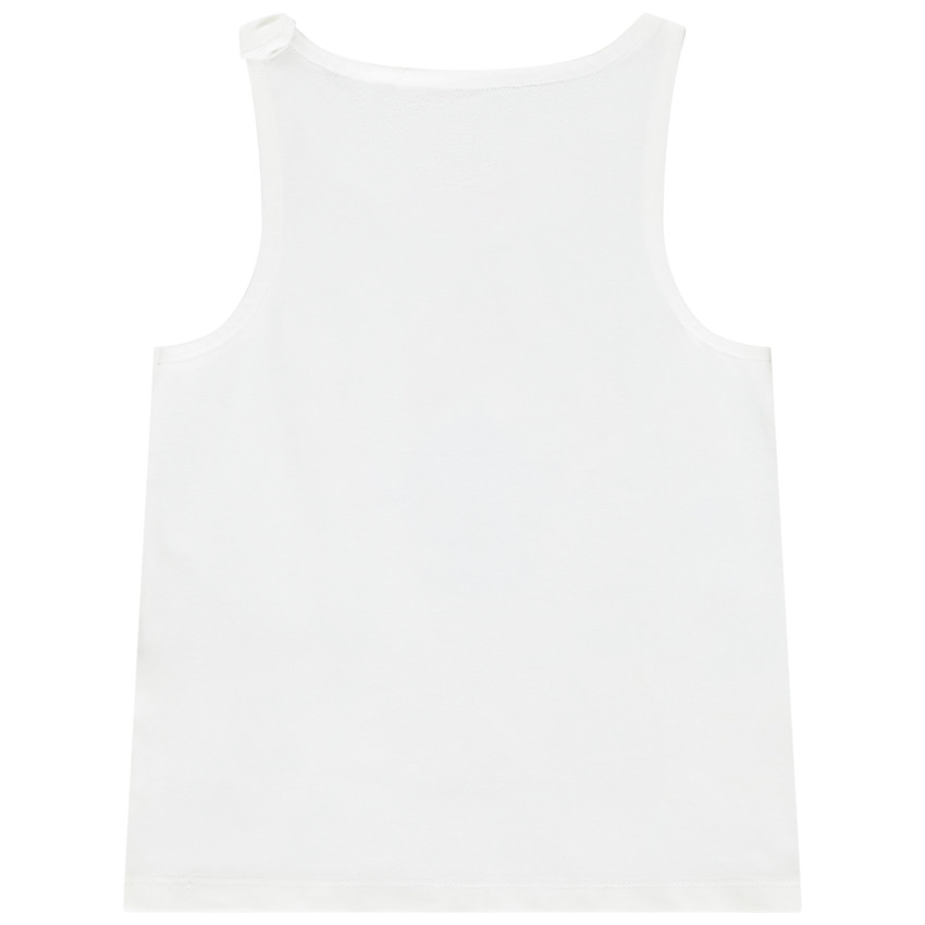 Effen hemdje met Stitch print en knoopje op de schouder voor meisjes 