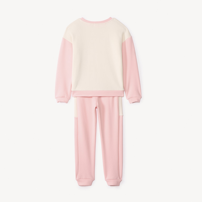 Ensemble sweat colorblock fantaisie + jogging pour fille  