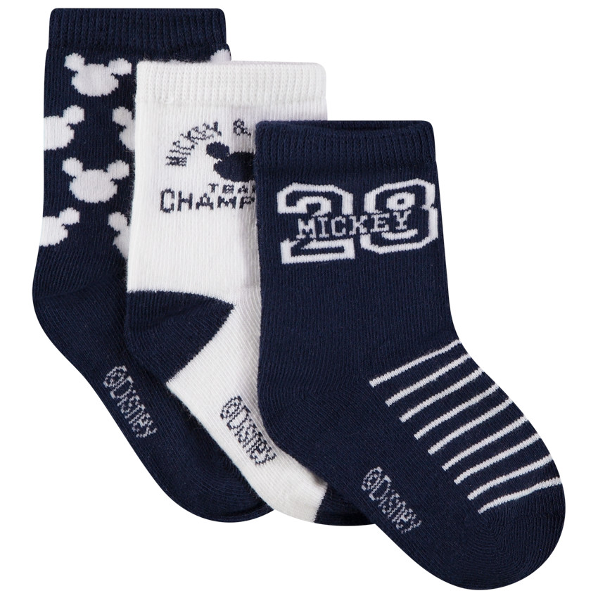 Lot de 3 paires de chaussettes en jersey Mickey Disney  