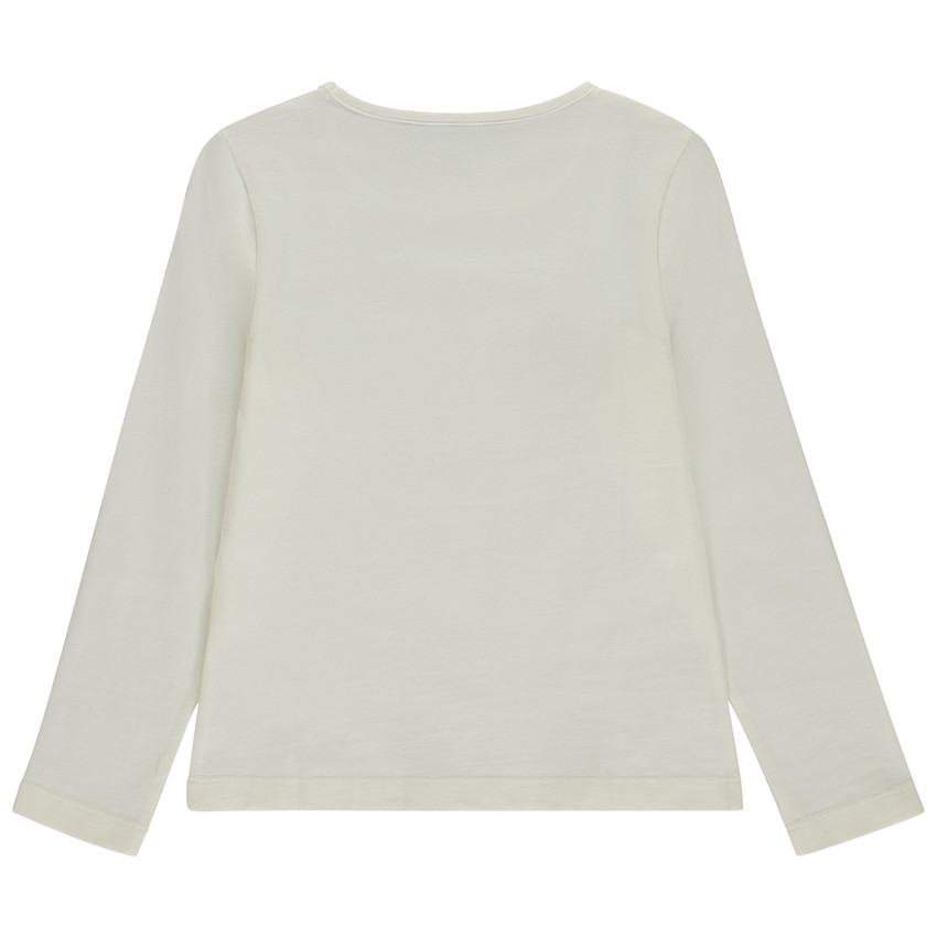 T-shirt manches longues print fantaisie pailleté pour fille 