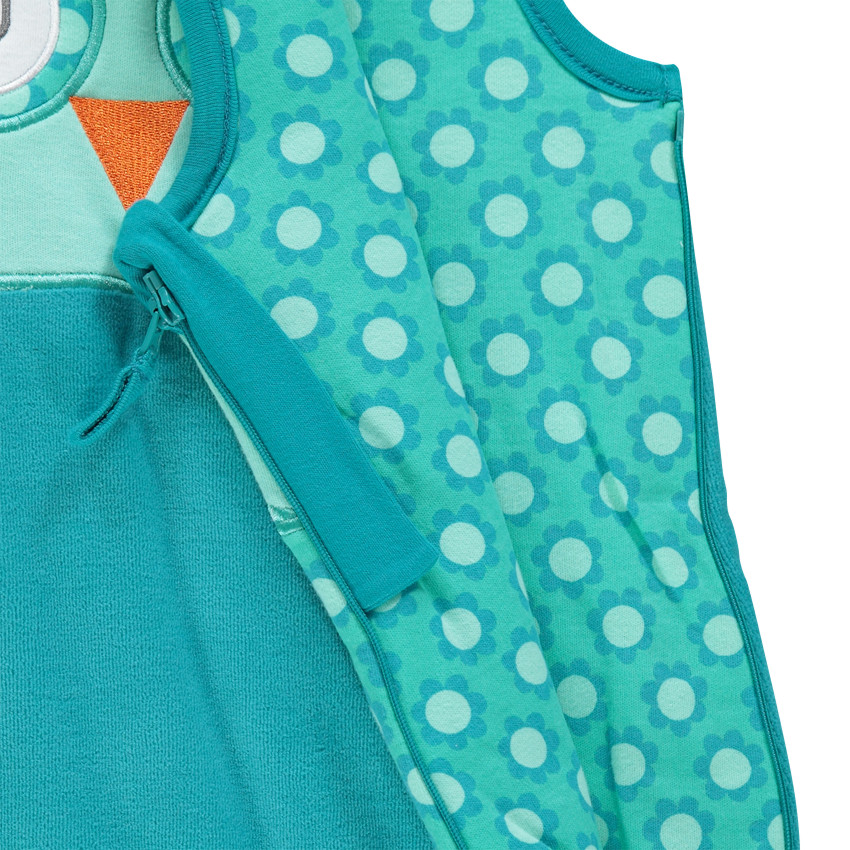 Turbulette sans manches en velours et jersey motif hibou 