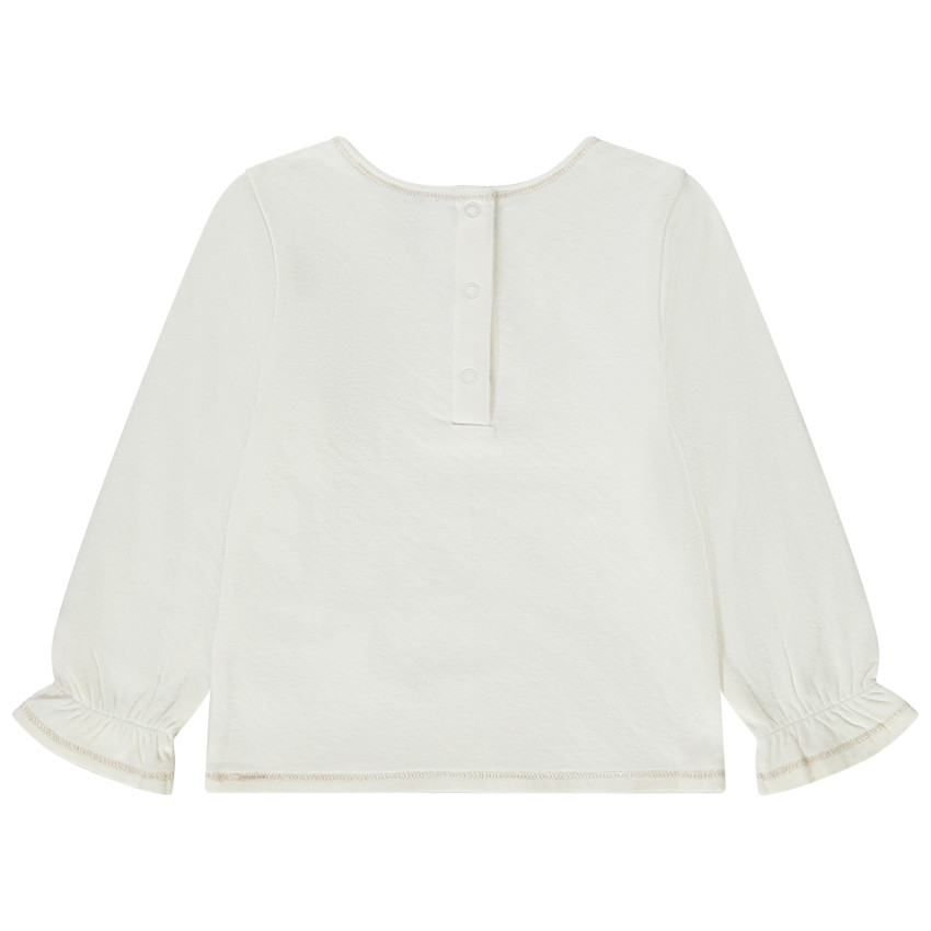 T-shirt manches longues en double jersey print fantaisie pour bébé fille 