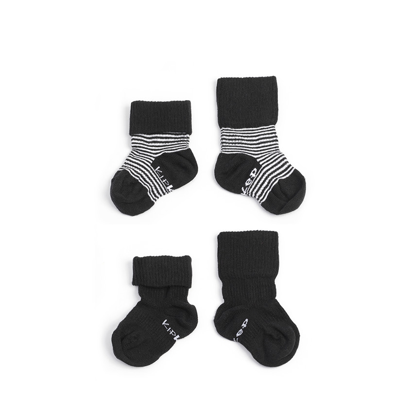 Blijf-sokjes - 6-12M - Black/White  