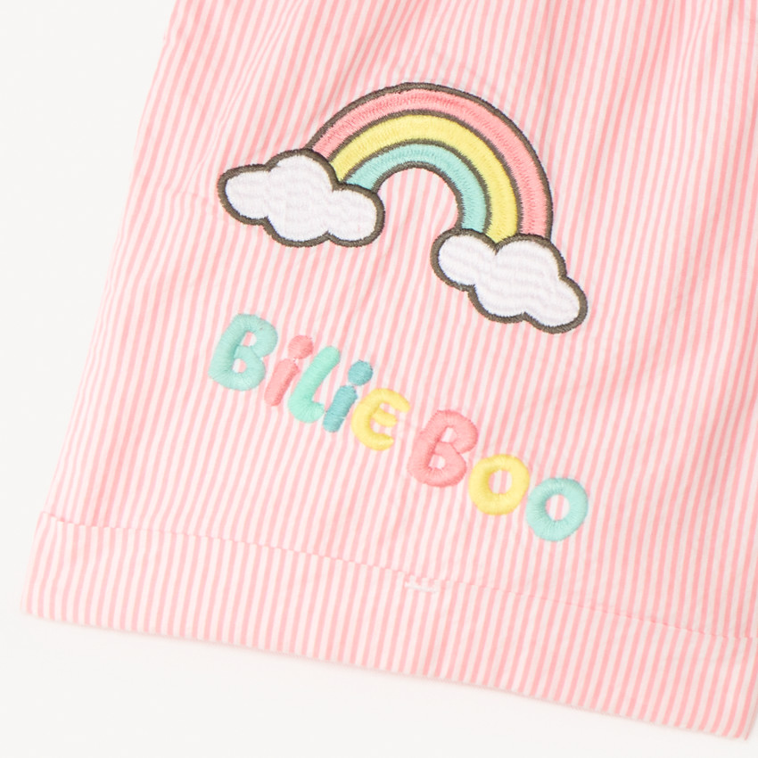 Korte stoffen broek met geborduurde strepen van Bilie Boo meisjes 