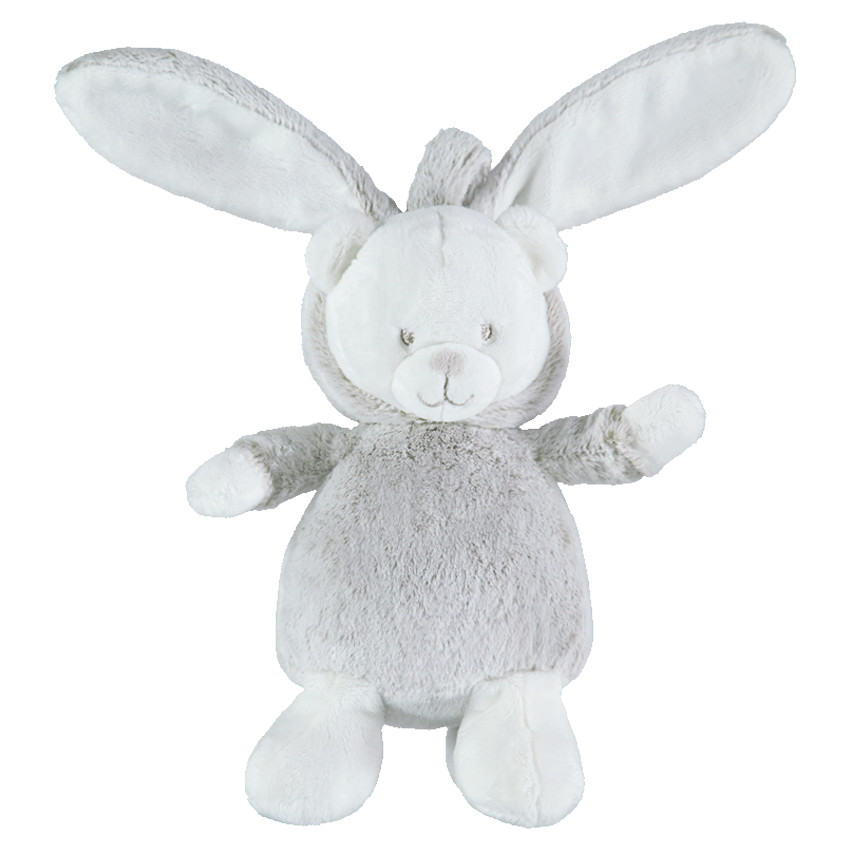 Peluche en velours et sherpa forme lapin 