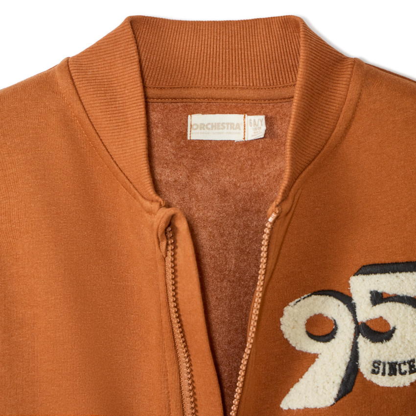 Vest met fantasieborduring en teddy kraag met joggingbroek voor jongens 