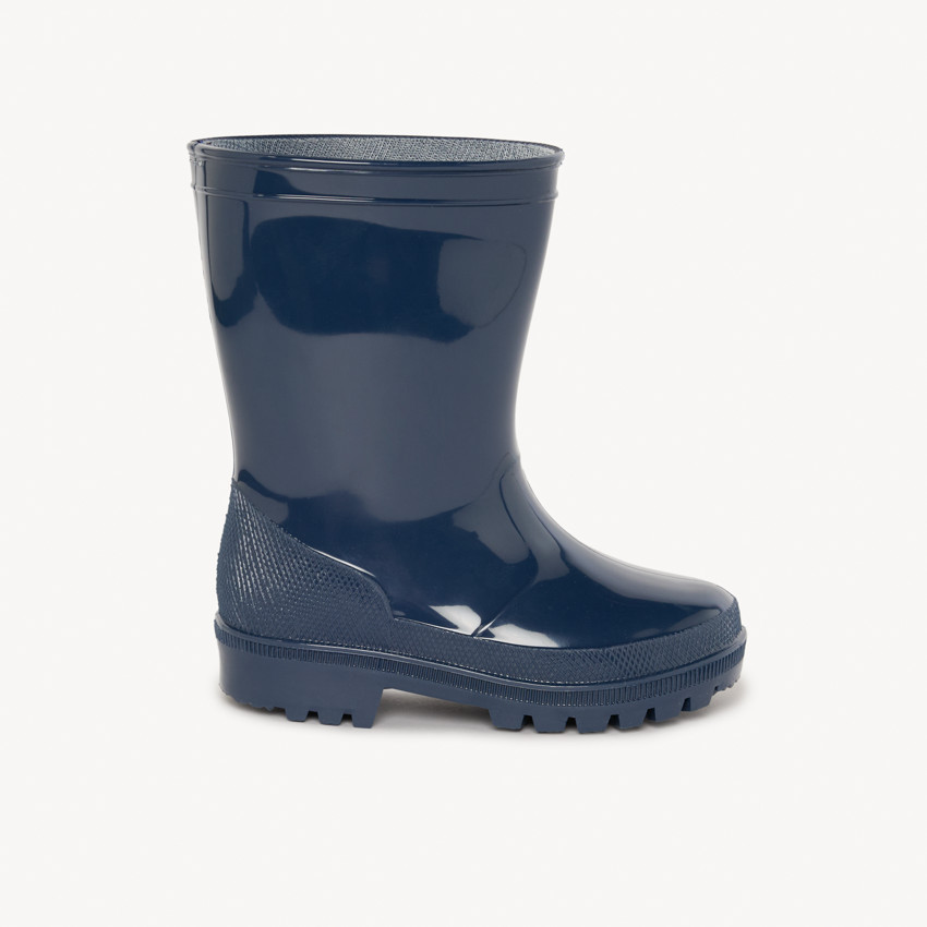Bottes de pluie vernies unies marine pour bébé garçon  
