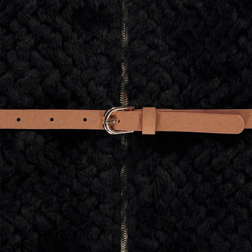 Gilet zonder mouwen met ceintuur in faux bont voor meisjes 