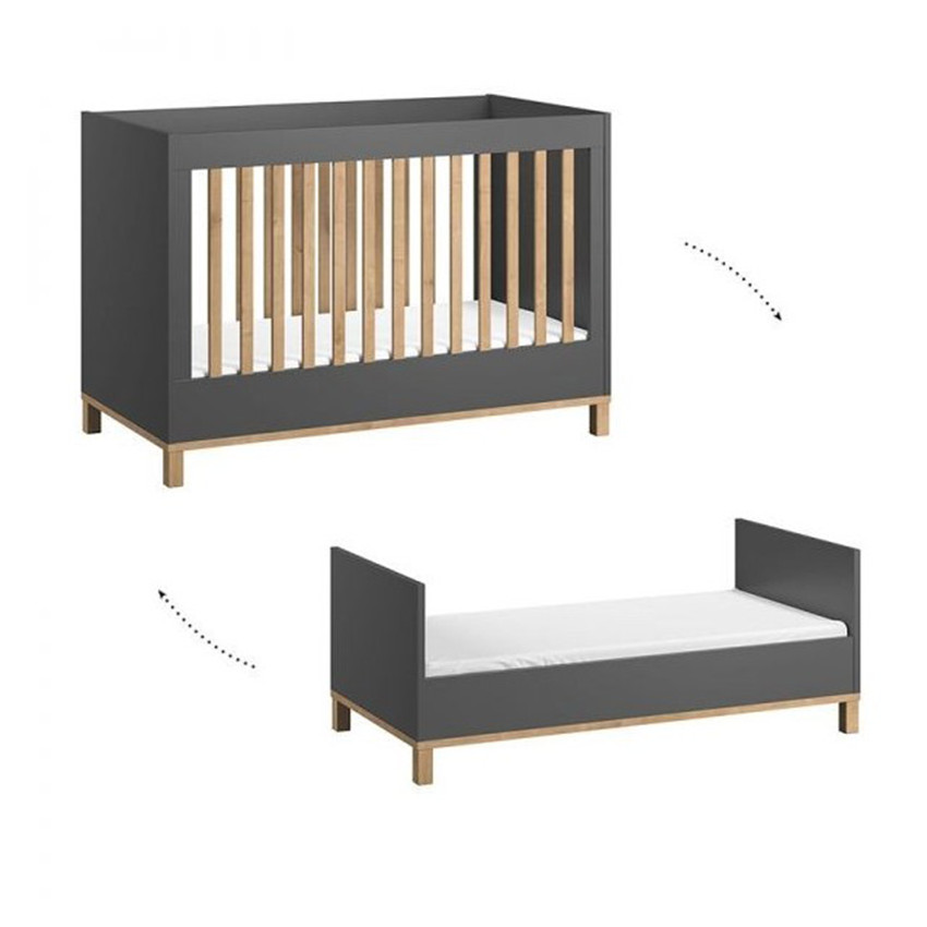 Ledikant Altitude 140 x 70 cm - Graphiet/Hout 