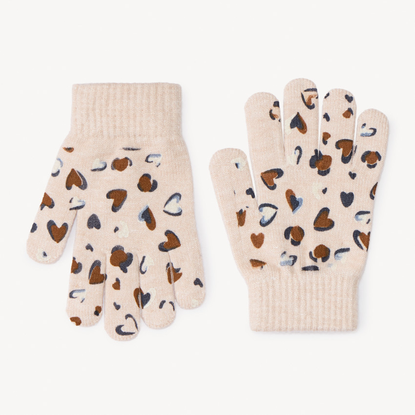 Paire de gants imprimé fantaisie pour fille 