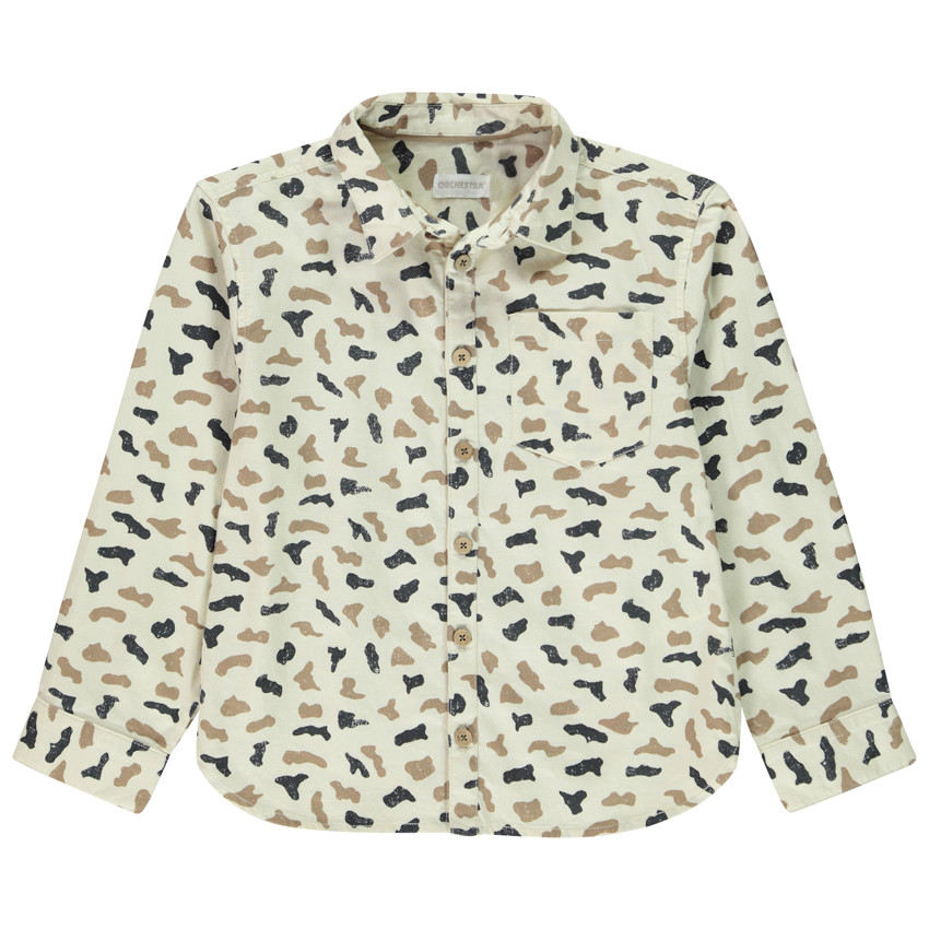 Langarmige shirt met vlekkenprint voor jongens 
