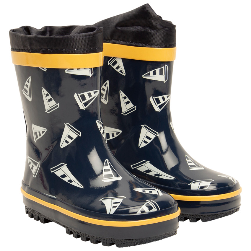 Bottes de pluie en caoutchouc imprimé bateaux pour garçon 