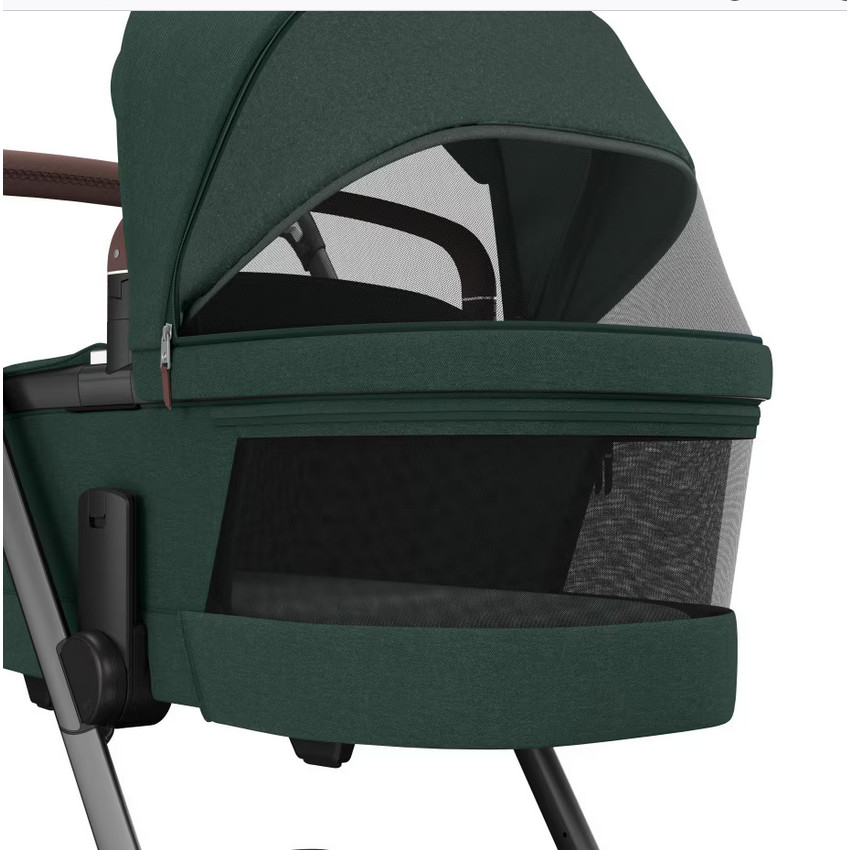 Kinderwagen Fame + Draagmand Twillic Green/Brown Leather 
