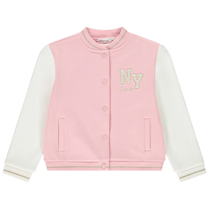 Veste teddy en molleton contrecollé sherpa patch NY pour fille 