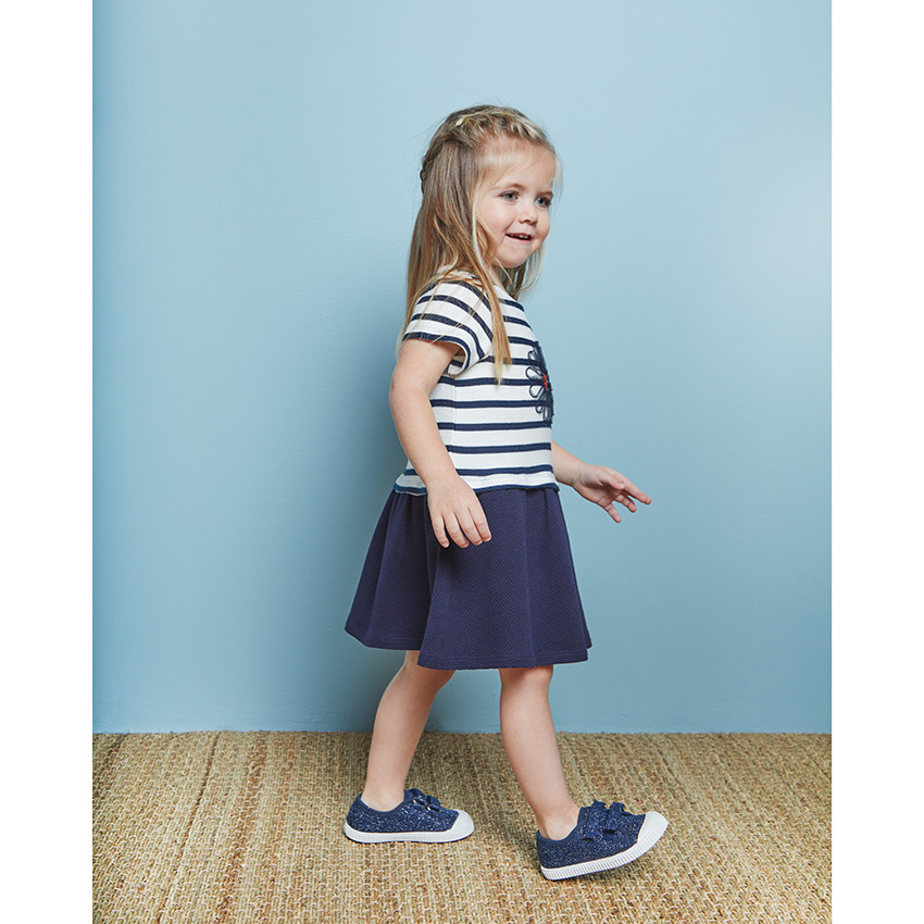 Jurk in gaas 2-in-1 effect korte mouwen voor baby meisjes 