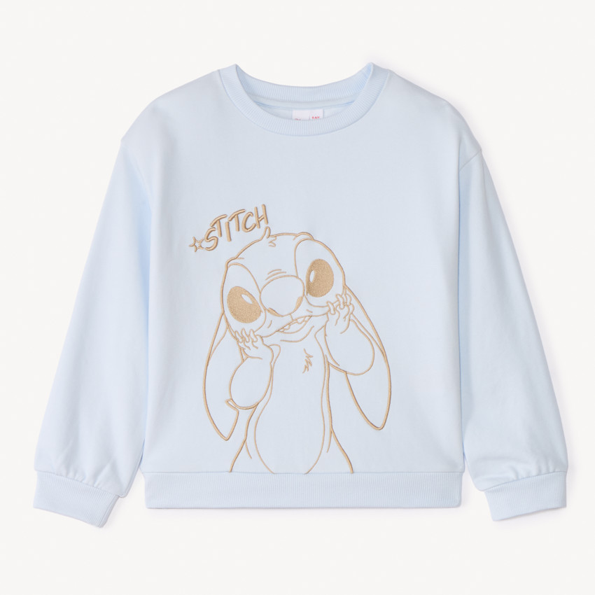 Oversized geborduurd fleece sweatshirt Stitch Disney voor meisjes 