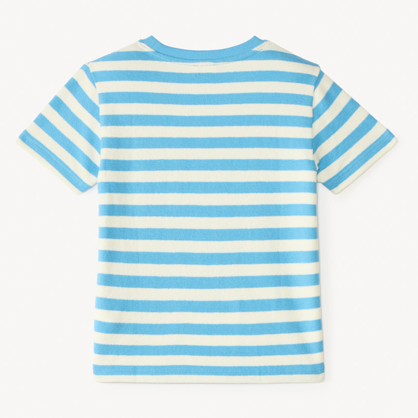 T-shirt manches courtes à rayures en éponge garçon 