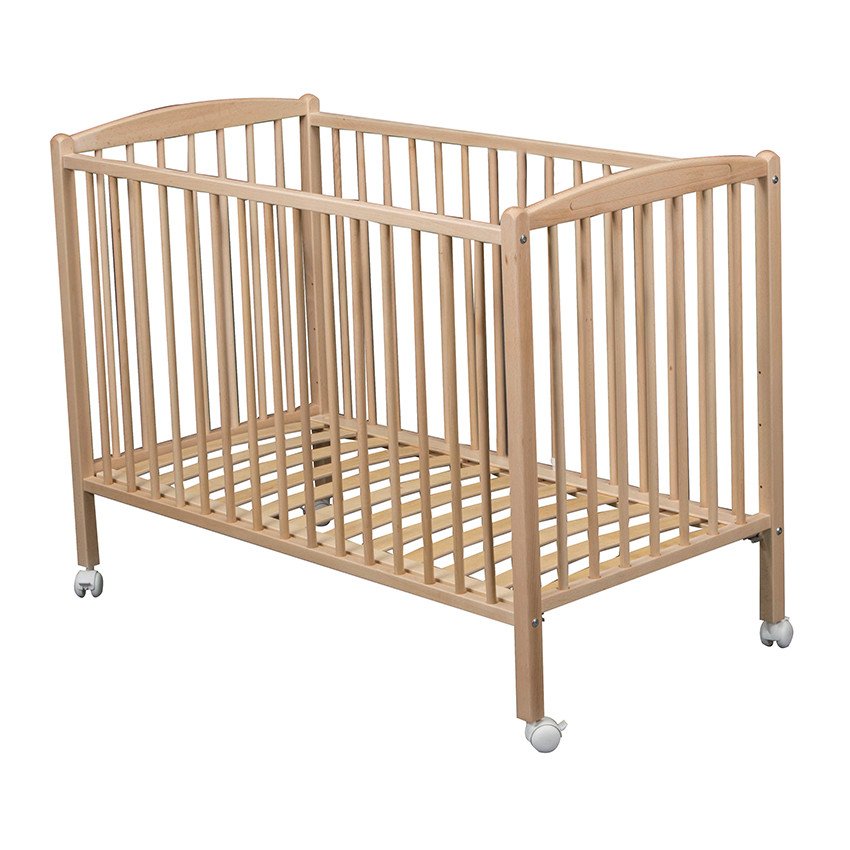 Bed Arthur 60 x 120 cm met wieltjes– Natuur gelakt 