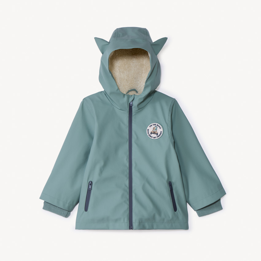 Leuke rubberen parka met capuchon voor baby jongens 