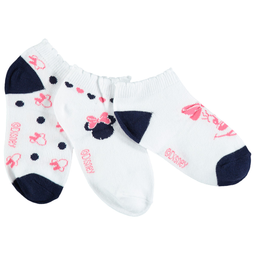 Lot de 3 paires de chaussettes courtes Minnie Disney 