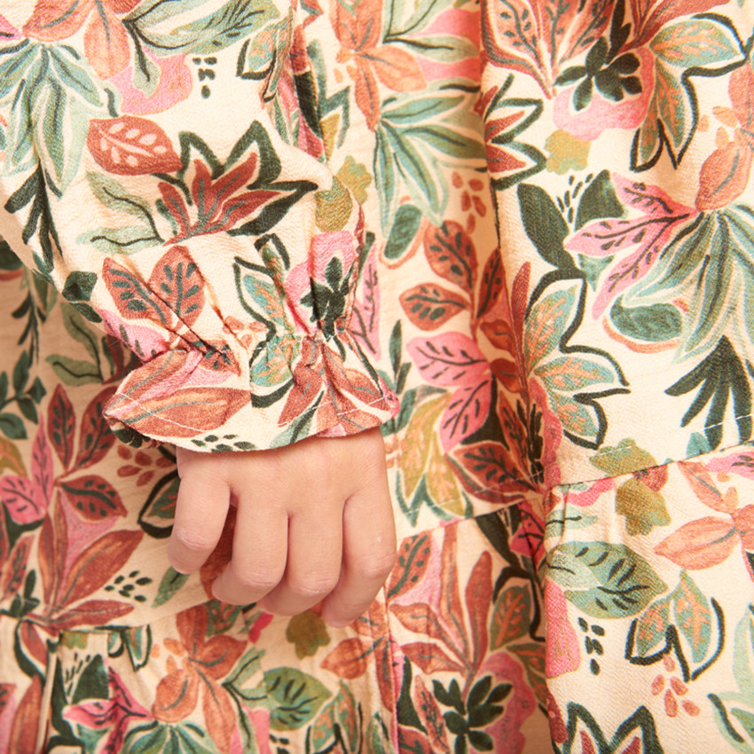 Jurk met lange mouwen, bloemenprint, voor meisjes 