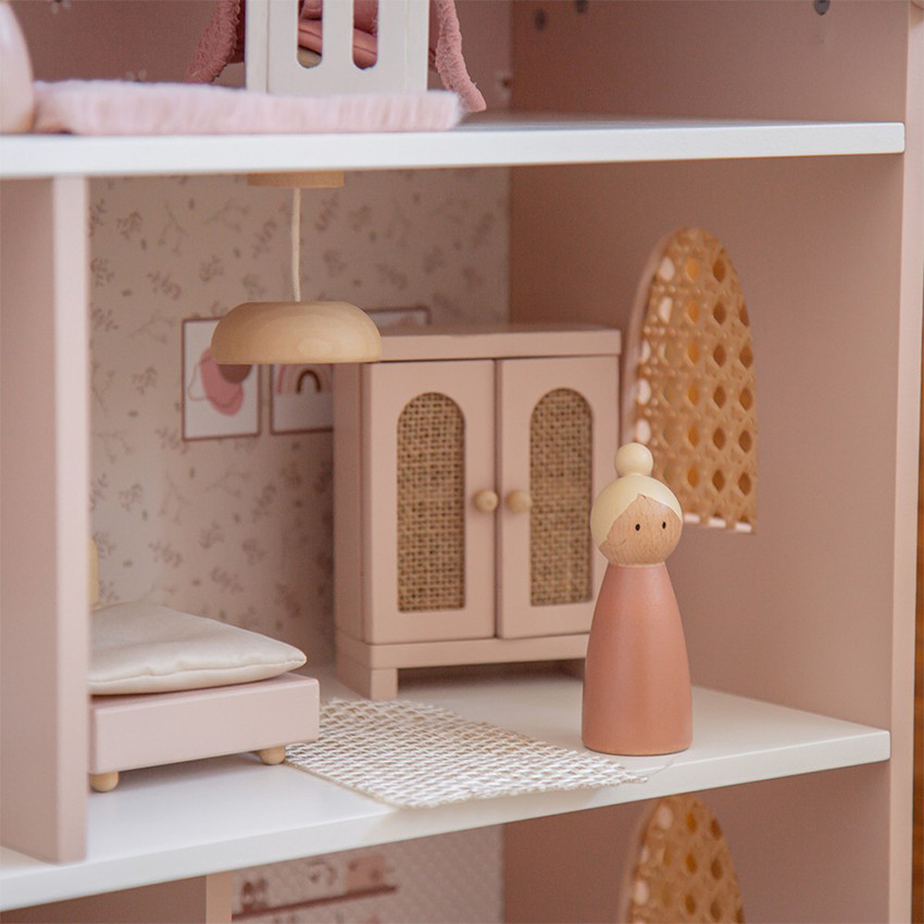 Maison de poupée en bois 60cm 3ans+ Rose 