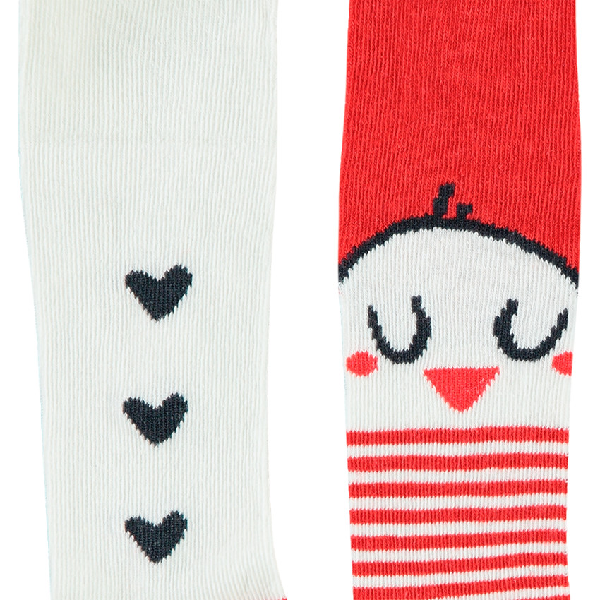 Set van 2 dikke babypanty’s voor meisjes met vogel- en hartjespatroon 