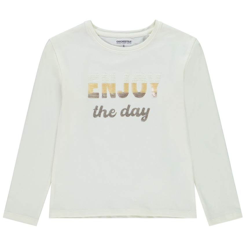 T-shirt manches longues à sequins et paillettes pour fille 