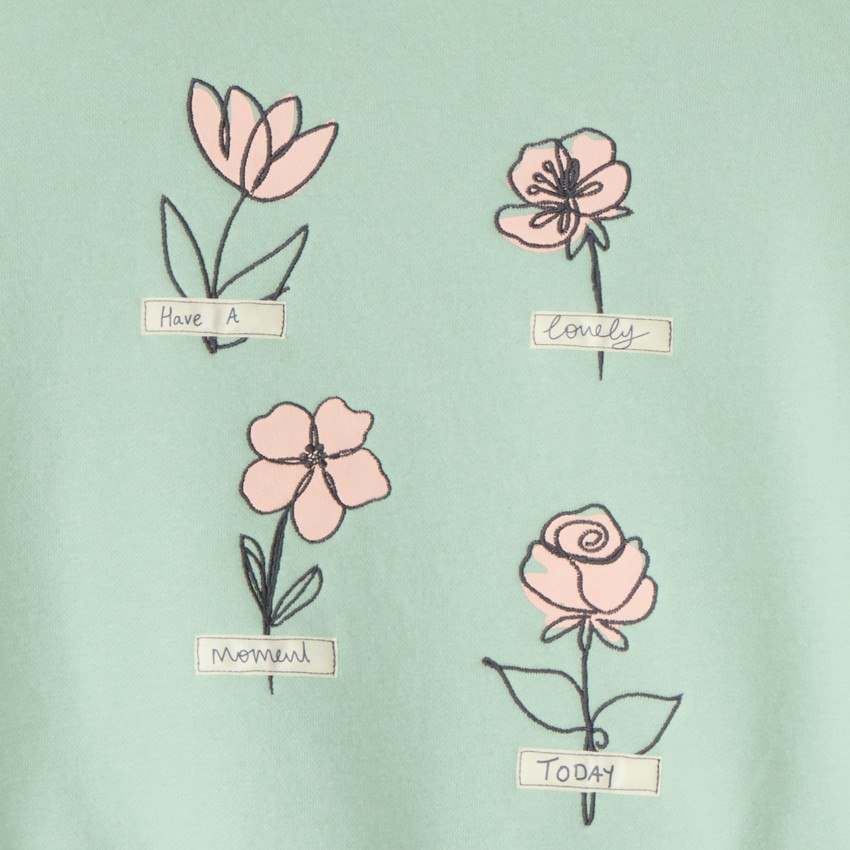 Sweatshirt met bloemenprint meisjes 