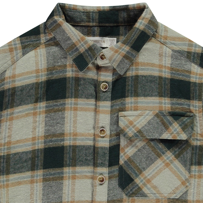 Chemise manches longues à carreaux pour garçon  