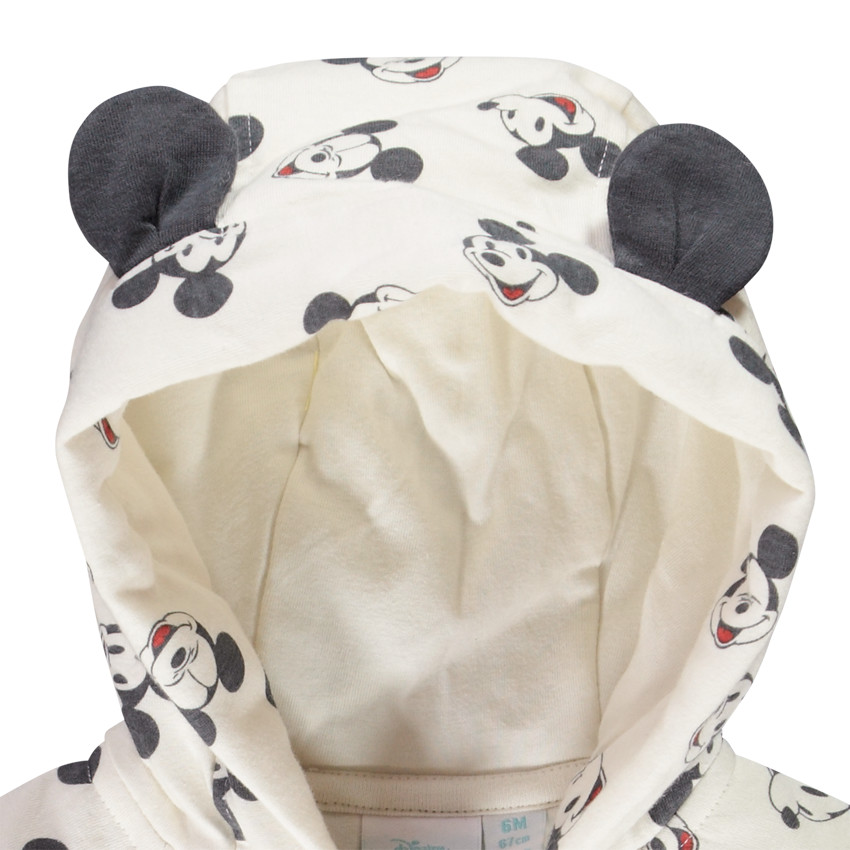 Lange jumpsuit met kap Mickey Disney en voering in jersey 
