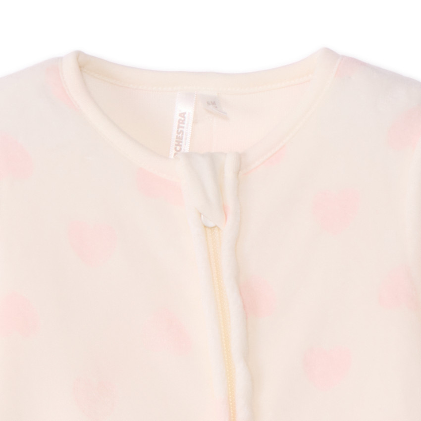 Pyjama in fluweel met hartjes voor meisjes 