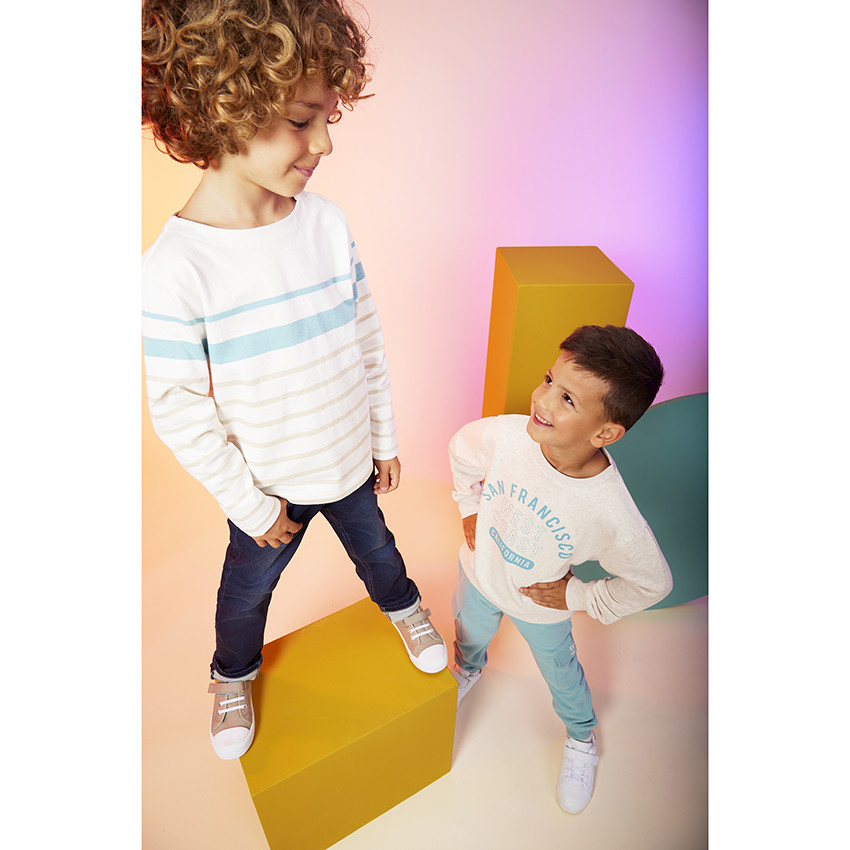 Jean straight à surpiqûres contrastées pour garçon 