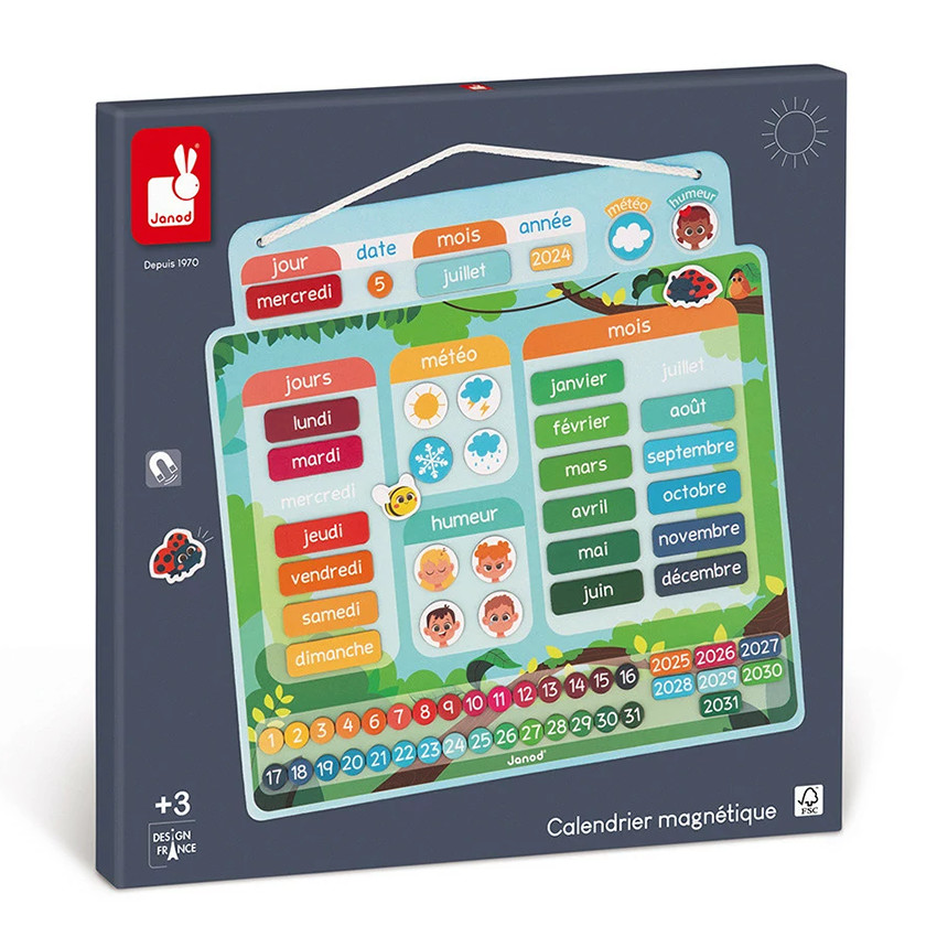 Calendrier magnétique FR + 71 magnets 