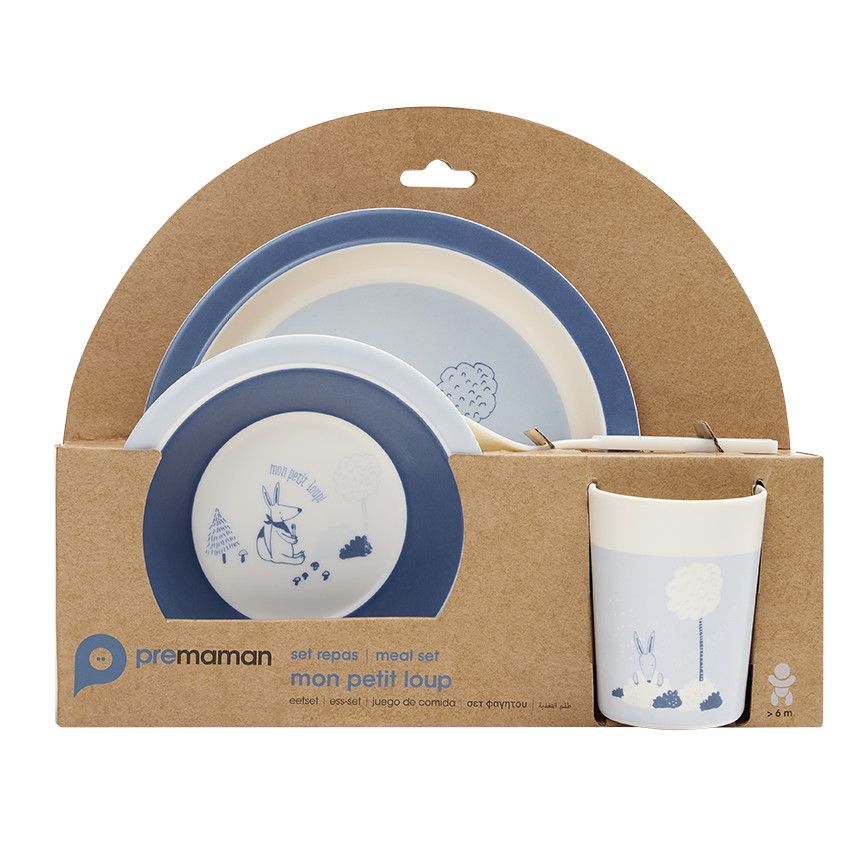 Maaltijdset 5-delig in melamine - Mijn kleine wolf 