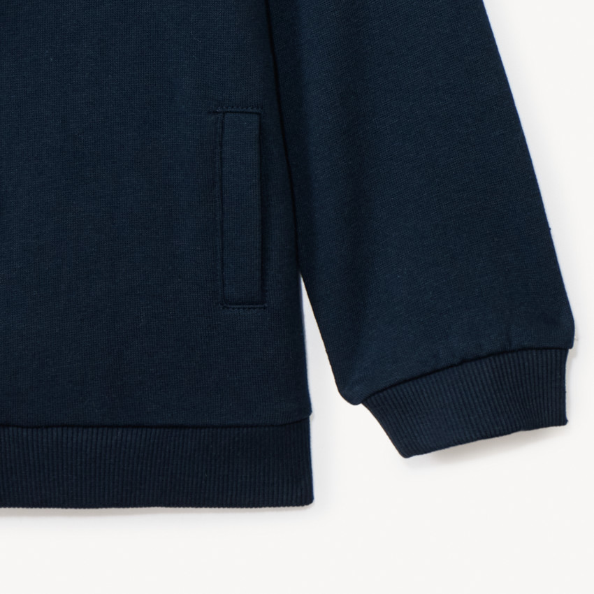 Gilet molleton uni à capuche pour bébé garçon 