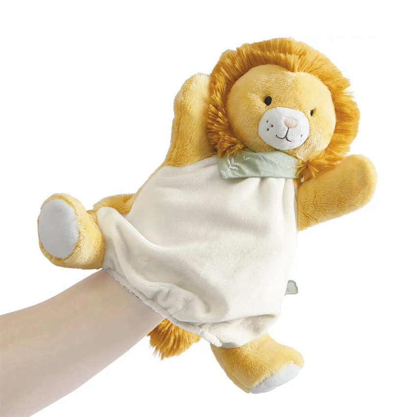 Peluche marionnette Nougat le lion 