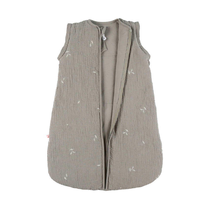 Gigoteuse à manches amovibles 70cm TOG 2 en mousseline brodée kaki 