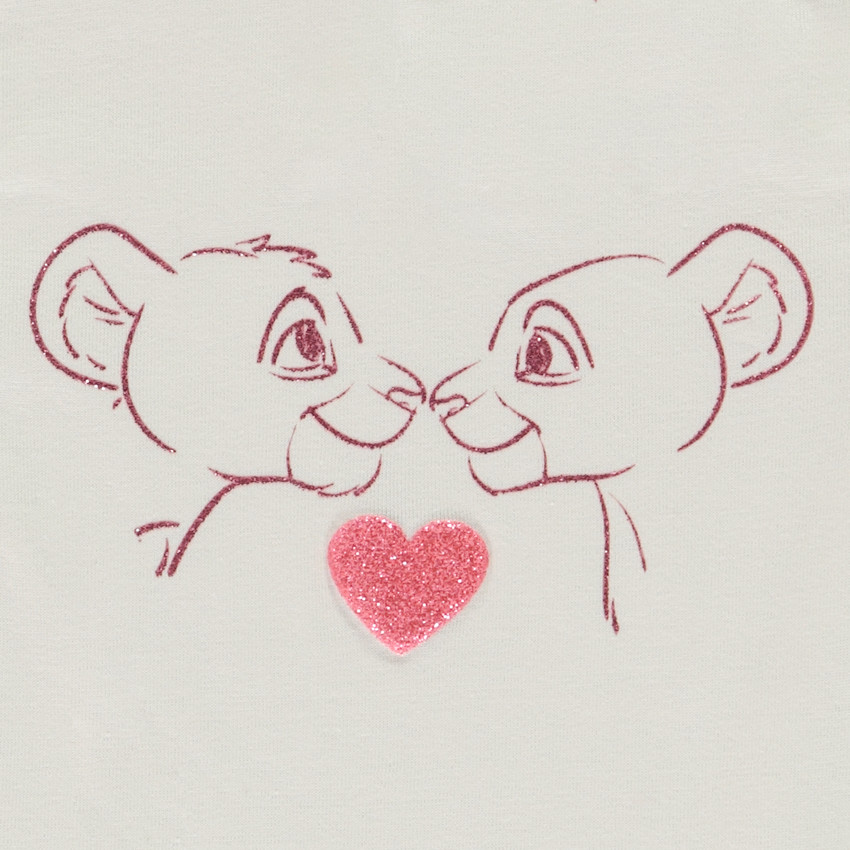 T-shirt korte mouwen print De Leeuwenkoning voor baby meisje 