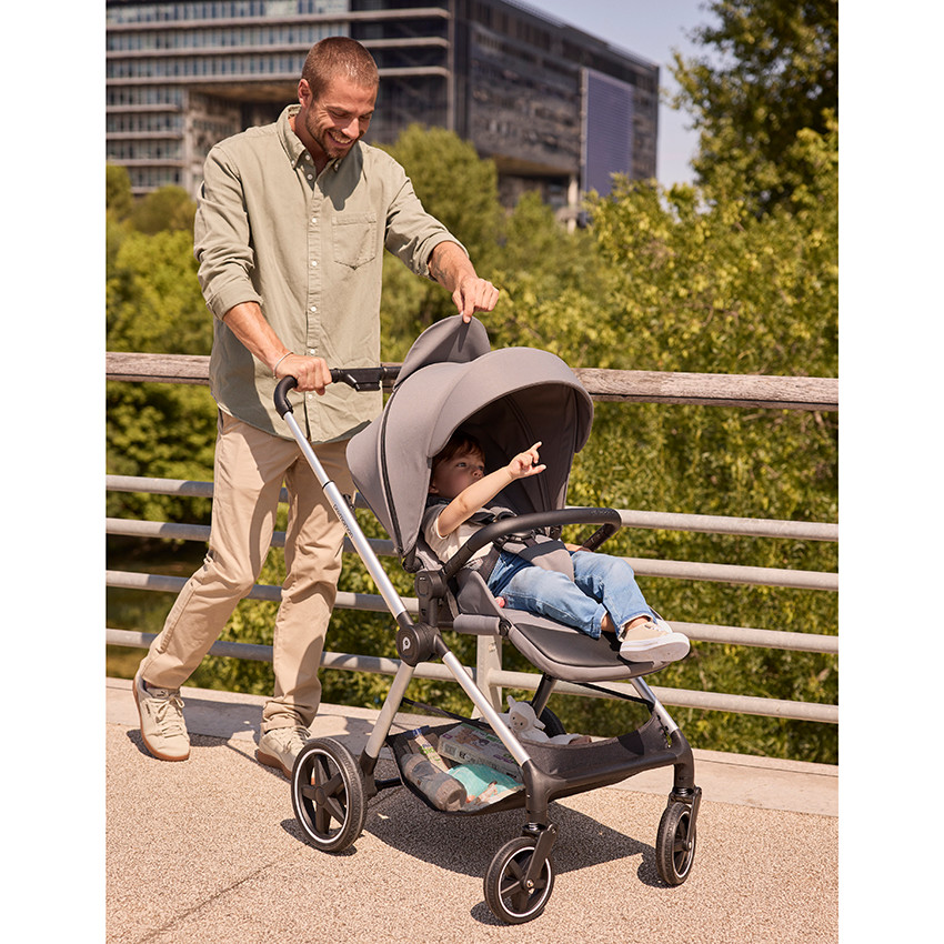 Poussette duo Athéna Xelium + siège-auto i-Prim gris/noir 
