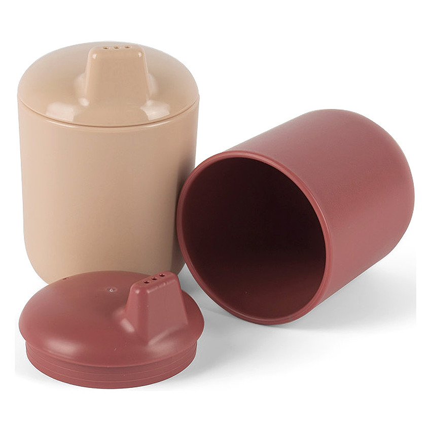 Set de 2 gobelets-canard Tiny Bioplastique – Rouge/Beige 