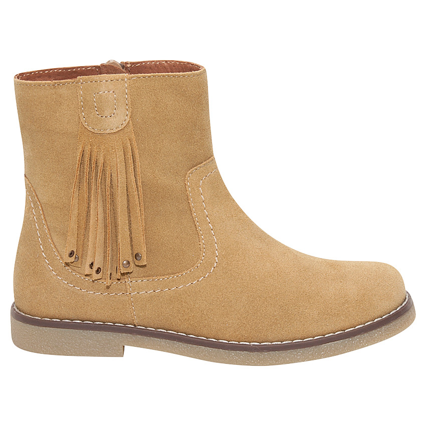 Bottines en cuir suédé avec franges fantaisie 
