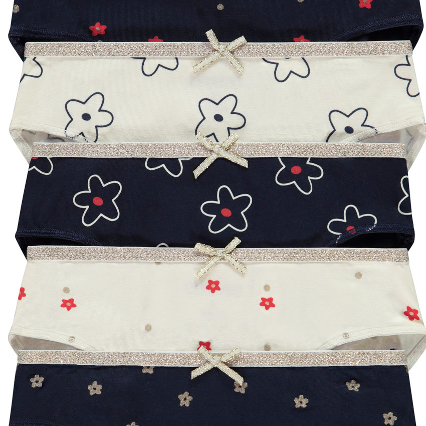 Lot de 5 culottes à imprimé fleuri pour fille 