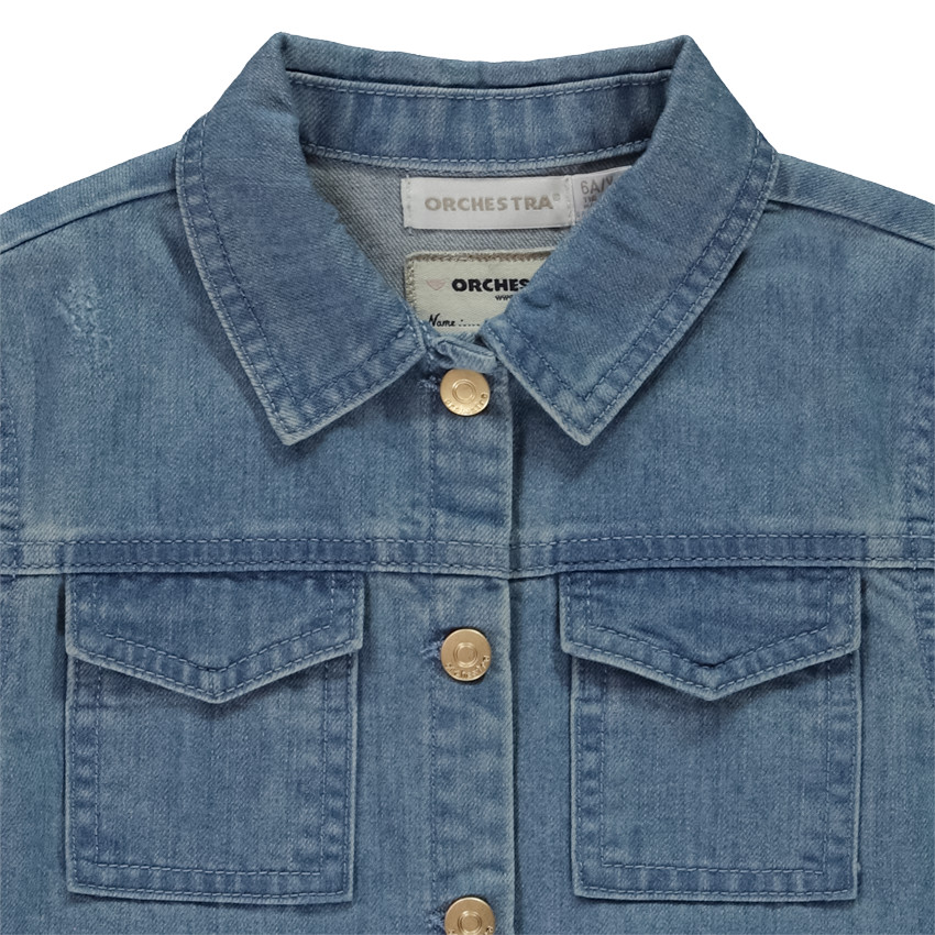 Overhemd in jeans used effect voor meisjes 