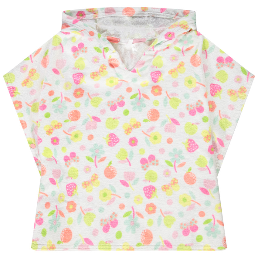 Cape de bain en éponge imprimé fruits et fleurs pour bébé fille 